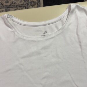 J. Jill White Scoop Neck Tee Top